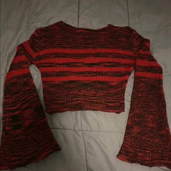 Hot Topic Tops Red And Black Striped Knit Sweater Poshmark